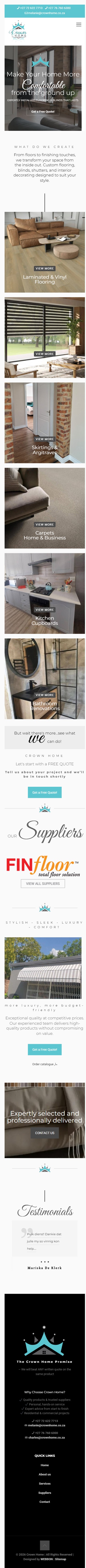 Crown Home mobile view