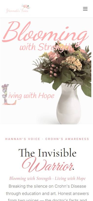 Crohn's Awareness mobile view — mobile-friendly website design by Webbon Design