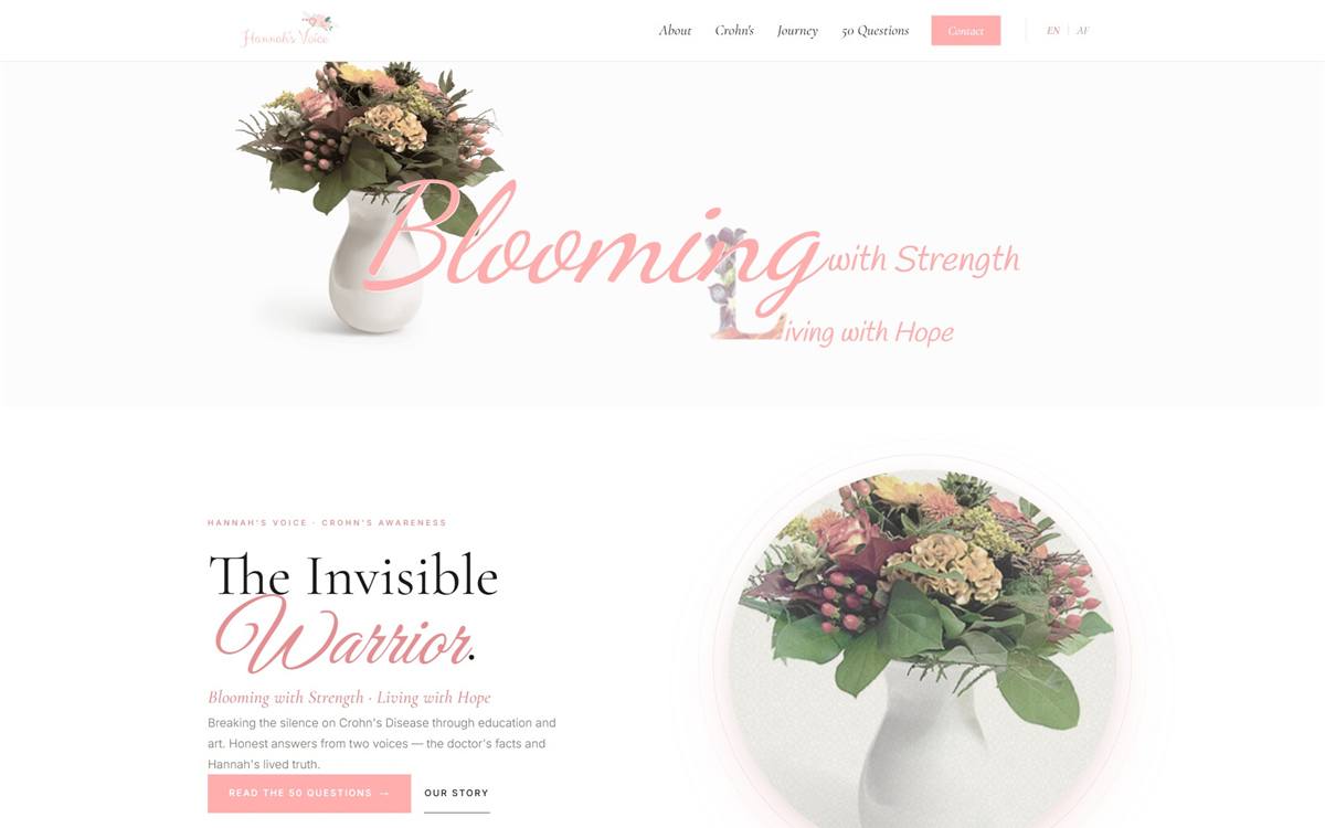 Website design and SEO Edenvale — Crohn's Awareness desktop website by Webbon Design