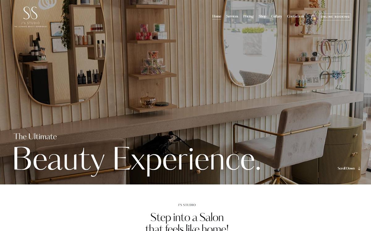 Edenvale website design and Google Ads — J's Studio beauty studio website by Webbon Design