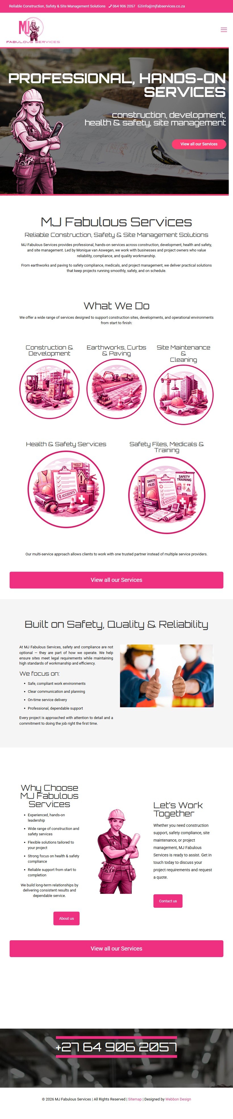 MJ Fabulous Services tablet view