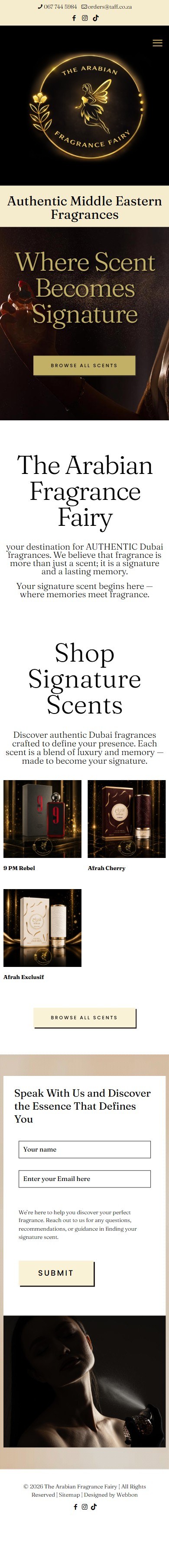 The Arabian Fragrance Fairy mobile view